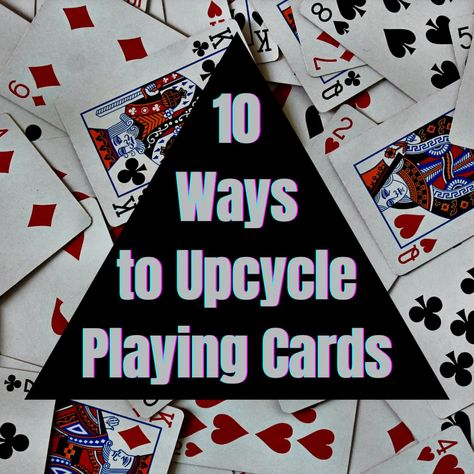 Trading Card Crafts, Deck Of Cards Art Ideas, Deck Of Cards Art Projects, Altered Playing Cards Ideas, Playing Cards Art Projects, Old Playing Cards, Playing Card Crafts, Recycle Christmas Cards, Diy Playing Cards