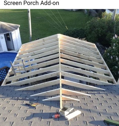 Porch Addition, Building A Porch, Porch Roof, Home Exterior Makeover, Gable Roof, Exterior Makeover, Patio Roof, Porch Design, Decks And Porches