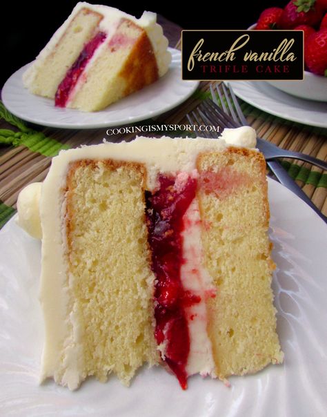 French Vanilla Trifle Cake | Cooking Is My Sport Vanilla Trifle, Trifle Cake, French Vanilla Cake, Cake Cooking, Vanilla Cake Mixes, French Vanilla, Savoury Cake, Cake Ingredients, Trifle