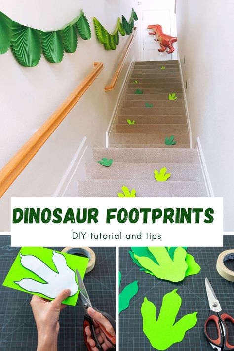 Dinosaur Diy, Dinosaur Themed Party, Dinosaur Birthday Theme, Diy Dinosaur, Jurassic Park Birthday, Dinosaur Party Decorations, Dinosaur Birthday Party Decorations, Dinosaur Birthday Cakes, Dinosaur Footprint