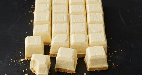 Milkybar fans will love this white chocolate cheesecake version... and you won't believe what we use to make it! Cheese Tray Ideas, Tray Ideas, Cheese Tray, Slices Recipes, Bake Desserts, Chocolate Cheesecake, Apple Cake, Savoury Cake, Sweets Desserts