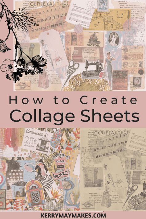 How to create vintage collage sheets Master Board Collage, Art Journal Collage Ideas, How To Collage, Diy Collage Ideas, Collage Masterboard, Instagram Carousel Template, Ephemera Storage, Collage Ephemera, Collage Journaling