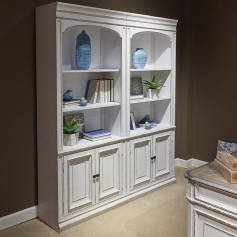 Magnolia Manor Office Bookcase by Liberty Furniture Cheap Bedroom Furniture, Bookcase Wood, Furniture Sofa Set, White Bookcase, Inexpensive Furniture, Furniture Market, Creative Furniture, Liberty Furniture, Cheap Furniture