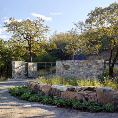 Waterfall Island Kitchen, Concrete Outdoor Kitchen, Concrete Fountains, Landscaping With Boulders, Concrete Fire Pits, Outdoor Living Rooms, Landscape Construction, Landscape Concept, Front Gates