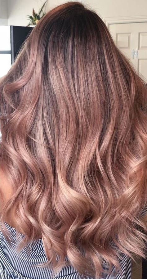 Brown And Rose Gold Balayage, Brown And Rose Gold Hair Balayage, Rose Gold Brown Balayage, Rose Gold Pink Balayage, Spring Light Brown Hair Color, Rose Brown Hair Balayage, Rose Brown Balayage Brunettes, Rose Brown Hair Color Balayage, Brunette To Rose Gold Hair