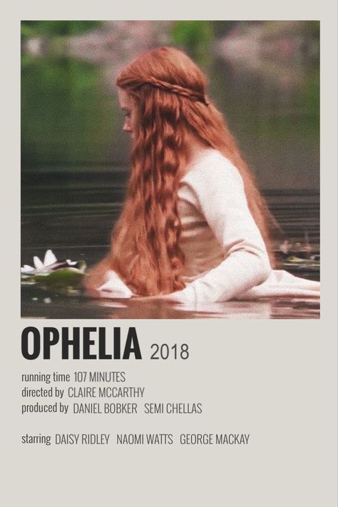 Daisies Movie Poster, Ophelia Movie Poster, Aesthetic Movies Posters, Movie Recommendations Poster, Ophelia Movie Aesthetic, Ethereal Movies, Ophelia Book, Ophelia Poster, Old Money Movies