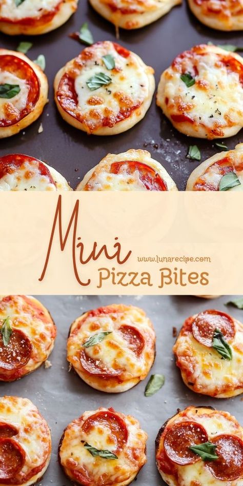 These Pizza Bites are a fun and delicious way to enjoy the classic flavors of pizza in a cute, bite-sized form! 🍕✨ With a crispy crust, savory toppings, and melty cheese, these mini pizzas are perfect for appetizers, parties, or a quick snack. They’re kid-friendly and great for sharing with family and friends.

📌 Save this pin to make adorable and tasty pizza bites for your next snack or party!
#PizzaBites #PartySnacks #EasyAppetizers #KidFriendlyFood #MiniPizzas #PizzaLovers Kid Friendly Pizza Recipes, Kids Pizza Recipes, Kid Friendly Appetizers, Mini Pizza Bites, Mini Pizza Recipes, Tasty Pizza, Kids Pizza, Recipes Pizza, Pizza Appetizers