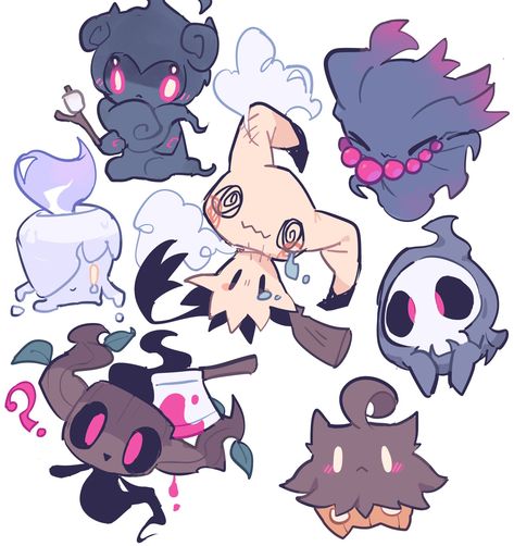 charamells on Twitter: "Ghost friends… " Pokemon Cute, Ghost Friends, Ghost Type Pokemon, Gijinka Pokemon, Pokemon Fusion Art, Ghost Pokemon, Pokemon Breeds, Ghost Type, Pokemon Tattoo