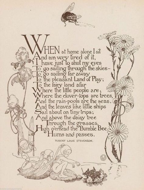 Fairy Poems, Nursery Rhymes Poems, Fairy Quotes, Childrens Poems, Childrens Poetry, Robert Louis Stevenson, Robert Louis, Fairy Dust, Poem Quotes