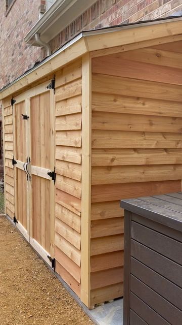 Cedar Shed, Small Garden Shed, Wooden Shed, Backyard Storage Sheds, Diy Storage Shed, Lean To Shed, Cedar Garden, Shed Sizes, Backyard Storage