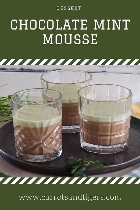 Recipe for a classic chocolate mousse topped with a thick mint custard cream Chocolate Mint Mousse, Mint Pudding, Mint Mousse, Rich Chocolate Mousse, Potluck Party, Chocolate Mousse Recipe, Culinary Travel, Chocolate Mint, Mousse Recipes