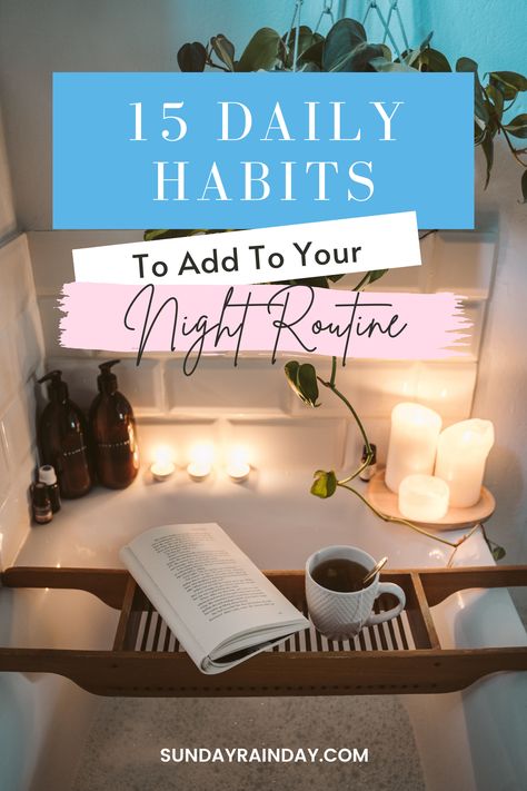 If you want to become a productive person, implementing a productive night routine is the place to start. Implementing a healthy daily routine will help you get things done and unwind after a long day at work. Find out how to be productive after work with these 15 daily habits to add to your night routine. Work Night Routine, Evening Routine Aesthetic, Healthy Rituals, Healthy Night Routine, Night Habits, After Work Routine, Perfect Night Routine, Productive Night Routine, Healthy Daily Routine