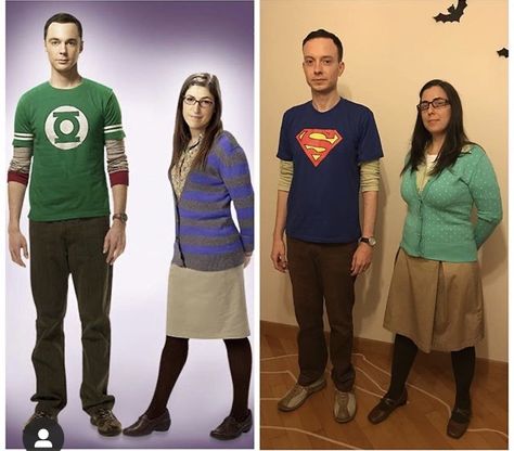 Big Bang Theory Halloween Costumes, Amy And Sheldon, Sheldon Amy, Cartoon Costumes, Halloween Food, Couple Halloween, Couple Halloween Costumes, Diy Costumes, Big Bang Theory