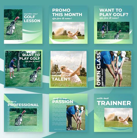 Golf Social Media Kit PSD Golf Social Media Post, Golf Social Media, Golf Marketing, Golf Banner, Eco Branding, Golf Poster, Social Media Kit, Golf Event, Banner Templates