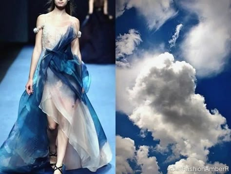 Mood Board Fashion Inspiration, Fashion Show Themes, Fashion Portfolio Layout, Nature Inspired Fashion, Sky Blue Dress, Conceptual Fashion, Fashion Illustration Sketches Dresses, Theme Dress, Fashion Design Portfolio