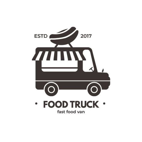 Black Food Truck, Yellow Food Truck, Food Truck Template, Food Truck Branding, Food Truck Design Logo, Food Truck Logo, Truck Template, Fast Food Truck, Starting A Food Truck