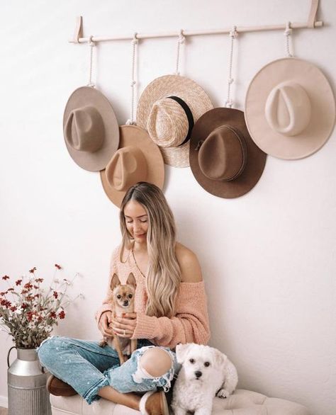 Boho Chic Hat Hanger Minimal Hat Hanger Boho Wall Decor | Etsy Boho Chic Hats, Chic Hat, Wall Hats, Boho Chique, Hanging Hats, Hat Hanger, Hat Display, Boutique Decor, Boho Hat