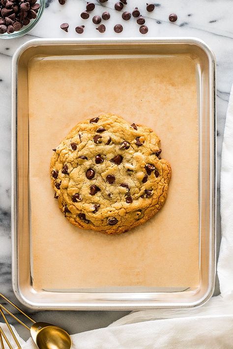 One Chocolate Chip Cookie, Cookie For Two, Salted Chocolate Chip Cookies, Giant Chocolate Chip Cookie, Recipe For 1, Small Batch Baking, Giant Chocolate, Single Serve Desserts, Single Serving Recipes