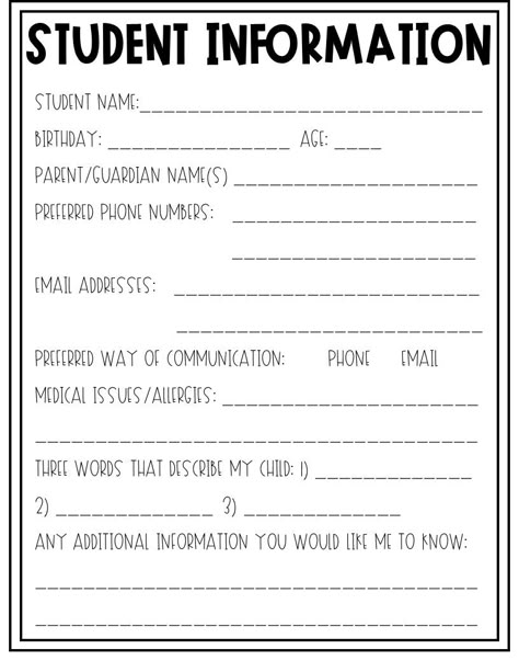 Meet the Teacher Night and Open House — Creatively Teaching First Meet The Student Template, Open House Elementary School, Meet The Teacher Sign In Sheet, Meet The Teacher Middle School Ideas, Student Information Sheet Preschool, Open House Ideas For Teachers 1st, Meet The Teacher Night Outfit, 4th Grade Meet The Teacher Night, Student Information Sheet Elementary