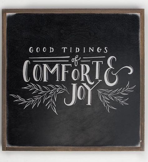 Christmas Chalk Art, Christmas Chalk, Christmas Chalkboard Art, Chalkboard Christmas, Chalkboard Designs, Christmas Chalkboard, Beautiful Lettering, Comfort And Joy, Winter Diy