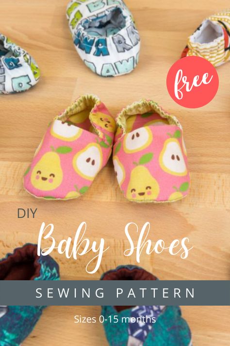 DIY Baby Shoes FREE sewing pattern (Sizes 0-15 months). You can keep little feet protected by making these handmade baby shoes which are both soft and flexible! By using just two fat quarters of fabric, these baby shoes make a great stash-busting project, or you can mix-and-match fabric designs to make multiple pairs from one yard. Sewing Baby Shoes Pattern Free, Free Baby Shoes Pattern, Making Baby Shoes, Reversible Baby Slippers Pattern, Felt Baby Shoes Pattern Free, Diy Baby Shoes Pattern Free, Baby Slippers Pattern Sewing, Baby Shoes Pattern Free, Baby Shoes Diy Tutorial