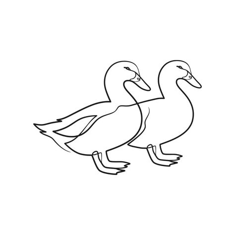 Continuous Line Art, Line Art Drawing, Continuous Line, The Duck, Line Art Drawings, Art Drawing, Ducks, Vector Art, Line Art