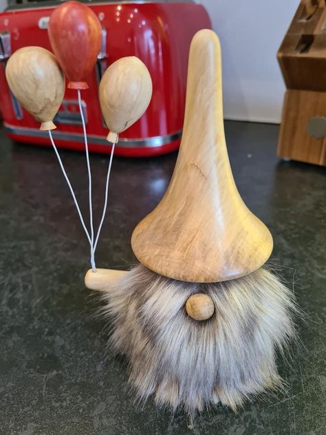 Wood Turned Gnomes, Woodworking Lathe, Lathe Projects, Decorative Bird Houses, Got Wood, Christmas Wood Crafts, Wood Turning Projects, Wooden Candle Holders, Gnomes Crafts