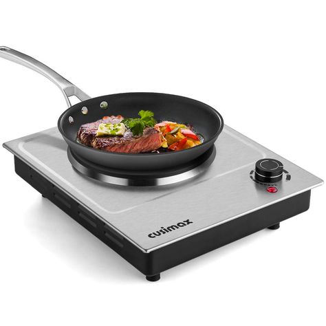 PRICES MAY VARY. [Portable Hot Plate]--Features compact stainless steel body, this 1500W hot plate can be easily used in your busy kitchen. Perfect for small cooking area, you can place it in cabinet to save space. [Works With All Types of Cookware]--Pots and pans ranging to 7.4", including glass and aluminum and heats cookware efficiently with minimal heat loss. [Easy to Cook]--Powered by 1500W, provides more convenience for fast-paced life as it heats up quickly, cook food including warm sauce Small Cooking Area, Busy Kitchen, Single Burner, Glass And Aluminium, Hot Plates, Electric Stove, Hot Plate, Induction Cooktop, Cooking Area