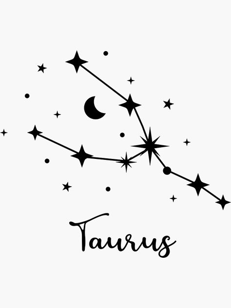 Taurus Sign Symbols, Taurus Constellation Nails, Taurus Tattoo Stars, Tattoo Taurus Constellation, Horoscope Tattoos Taurus, Constellation Tattoo Taurus, Taurus Sign Art, Taurus Moon Tattoo, Taurus Star Sign Tattoo