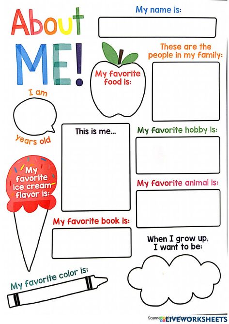 All About Me Sentences, Prek All About Me Ideas, All About Me For Elementary Students, Get To Know Me Student Worksheet, All About Me Sheets For Preschool, All About Me Math Activity, 1st Grade All About Me Activities, All About Me Worksheets For Kindergarten, All About My School Preschool