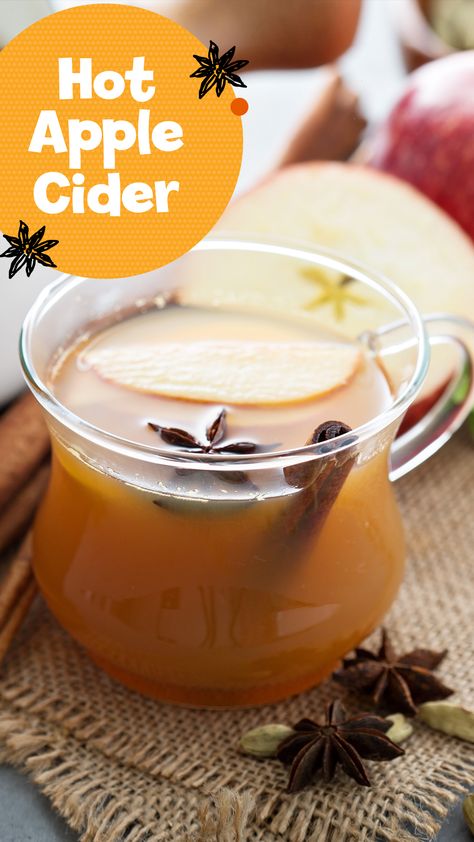 Sugar Free Apple Cider Recipe, Orange Cider Recipe, Hot Cider Recipes, Easy Apple Cider Recipe, Holiday Apple Cider, Hot Christmas Drinks, Apple Cider Ingredients, Hot Apple Cider Recipe, Cider Cocktail Recipes