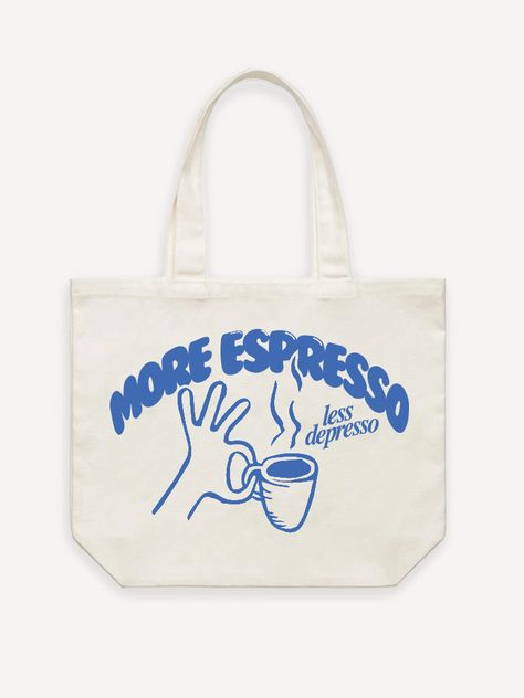 More Espresso Tote Bag – AnotherCottonLab Tot Bag Design, Coffee Shop Merch, Tote Bag Inspiration, Cafe Merch, Cool Tote Bags, Tote Bags Design, Coffee Merch, Tote Bag Ideas, Brand Merch