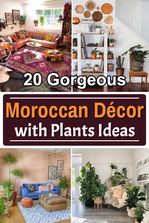 Moroccan design is a mix of colors, drama, and art and if you are a fan of this style--Take inspiration from these Moroccan Décor with Plants Ideas. Moroccan Plants Decor, Morracan Room Ideas Bohemian, Morracan Diy Decor, Morracon Home Decor, Moroccan Outdoor Decor, Moroccan Kitchen Decor, Moroccan Kitchen Design, Bohemian Bedroom Decor Moroccan Style, Moroccan Inspired Living Room