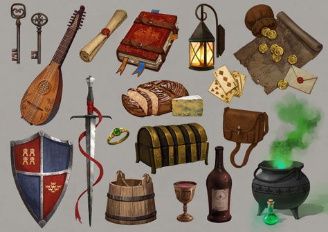 ArtStation - Props Concept Art Props, Child Reference, Medieval Props, Pirate Props, Props Ideas, Fantasy Story Ideas, Concept Art Gallery, Props Concept, D D Items