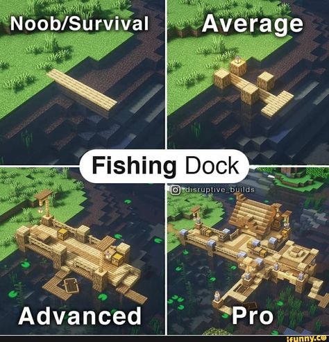 Minecraft Fishing Dock, Minecraft Kale, Construction Minecraft, Minecraft Kingdom, Minecraft Decoration, Minecraft Village, Rumah Minecraft Sederhana, Minecraft Structures, Fishing Dock