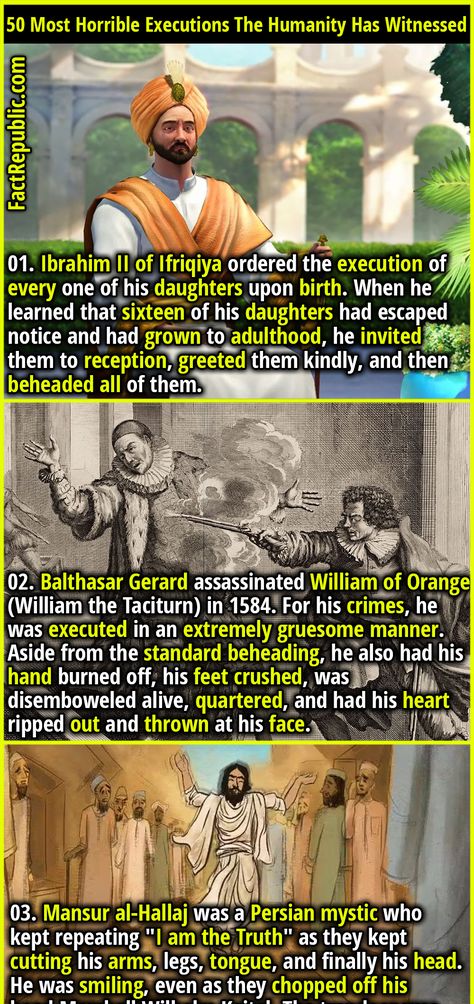 50 Most Horrible Executions The Humanity Has Witnessed - Fact Republic Funny History Facts, Funny Weird Facts, Epic Facts, Weird History Facts, Weird Laws, Creepy History, Facts About Humans, Fact Republic, True Interesting Facts