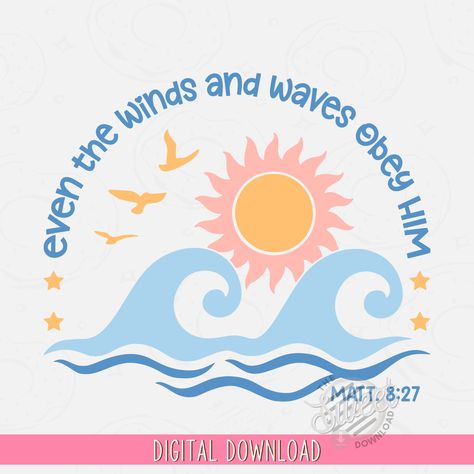 Beachy Christian Wallpaper, Christian Ocean Wallpaper, Waves Bible Verse, Beach T-shirt With Sublimation Print, Bible Verse Sublimation Designs, Christian Graphics, Gods Love Quotes, Cap Decorations, Graduation Cap Decoration