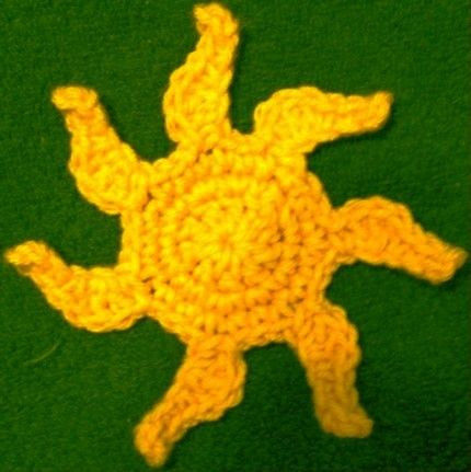 Motif Crochet Pattern, Weather Blanket, Sun Crochet, Crochet Appliqué, Crochet Sun, Crochet Applique Patterns Free, Sun Motif, Disney Crochet Patterns, Crochet Embellishments