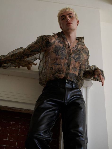 Prom Outfits Men, Tanner Reese, Sheer Shirts, Gender Fluid Fashion, Gala Outfit, Queer Fashion, Sheer Shirt, Creation Couture, Prom Outfits