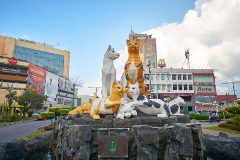 Kuching Malaysia, Cat City, Kuching, Lots Of Cats, Cat Statue, Visual Communication, Four Legged, Laos, Brunei