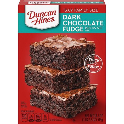 Duncan Hines Brownies, Dark Chocolate Brownies Recipe, Milk Chocolate Brownies, Duncan Hines Cake, Brownie Mix Recipes, Fudge Flavors, Grocery Store Items, Dark Chocolate Fudge, Easy Chocolate Desserts