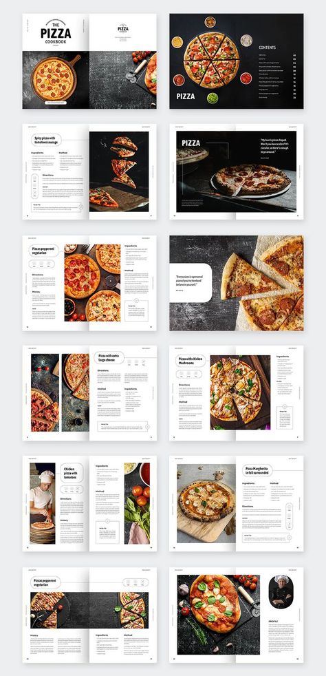 5 Creative Cookbook Brochure Template InDesign, Vector EPS - ksioks Cookbook Design Template, Cookbook Design Layout, Food Magazine Layout, Brochure Food, Catalog Design Layout, Recipe Book Design, Indesign Layout, Cookbook Design, 잡지 레이아웃