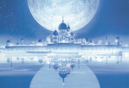 Moon Kingdom - castle, light, building, magic, anime, glow, sweet, landscape, blue, scenic, nice, scene, palace, reflection, beautiful, lovely, beauty, fantasy, scenery, sailormoon, sailor moon, pretty, house, shining, home Luna Anime, Sailor Moon Wedding, Sailor Moon Background, Princesa Serenity, Moon Kingdom, Moon Palace, Arte Sailor Moon, Sailor Moon Stars, Moon Shadow