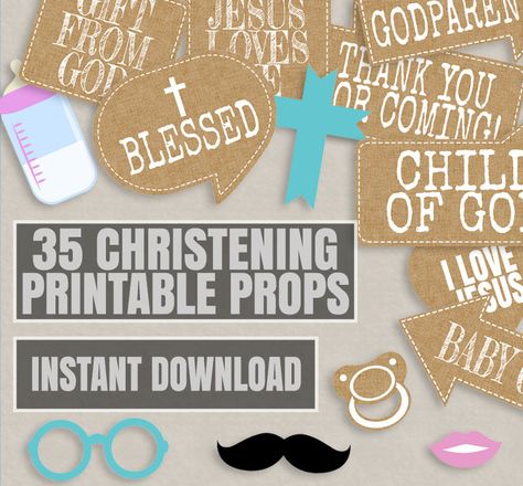 Props Photobooth, Photo Booth Printables, Diy Fotokabine, Christian Party, Photobooth Props Printable, Christian Photos, Photo Props Diy, Props Free, Baptism Photos