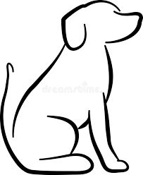 Dog Sitting Down Drawing, Sitting Dog Drawing Reference, Dog Outline Drawing Simple, Dog Sitting Drawing, German Shepherd Outline, Dog Outline Drawing, Easy Dog Drawing, Sitting Silhouette, Dog Mosaic