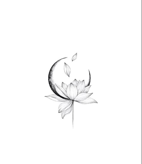 June Moon Tattoo, Moon Worship Tattoo, Tattoos For Letting Go Of The Past, Independant Woman Tattoo, Lotus And Moon Tattoo Meaning, Lotus Flower Neck Tattoo For Women, Intuition Tattoos For Women, Hip Tattoos Women Moon, Moon Feminine Energy Tattoo