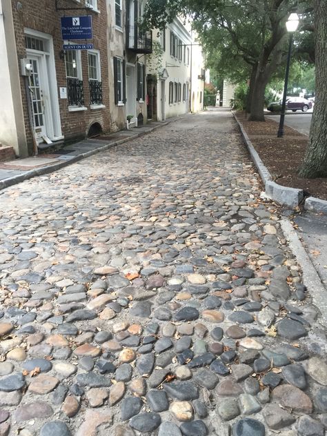 Cobblestone streets of Charleston SC Italian Cobblestone Street, Bentley University, Cobblestone Paving, Cobblestone Path, Stone Pavers, Farm Shed, Home Bar Rooms, Stone Landscaping, Walkways Paths