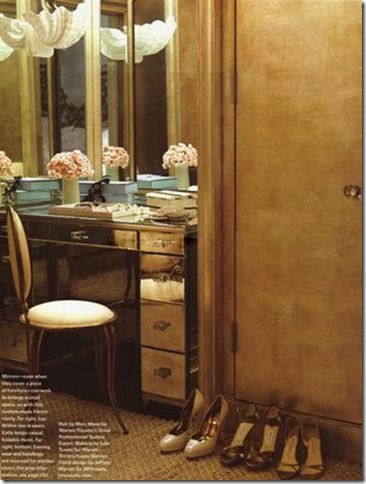 Katie Lee’s Dressing Room Nate Berkus Design, Mirrored Vanity Table, Closet Vanity, Dressing Room Closet, Casa Vintage, Nate Berkus, Dream Closets, Décor Boho, Vintage Glam