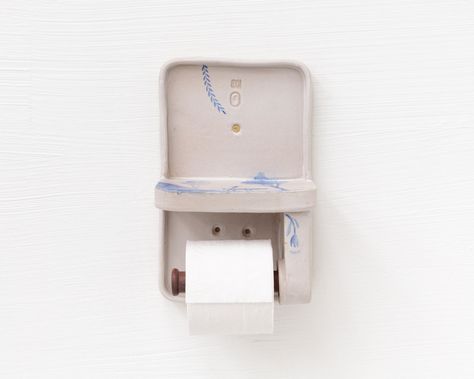 BDDW | BDDW CERAMIC TOILET PAPER HOLDER Ceramic Toilet Roll Holder, Ceramic Toilet Paper Holder, Toliet Paper Holder, Loo Roll Holders, Slab Ceramics, Diy Toilet, Powder Bath, Toilet Roll, Toilet Roll Holder