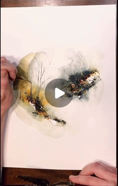 Watercolour Painting Abstract Watercolor Tutorials, Abstract Landscapes Watercolor, How To Paint Pictures, Watercolour Abstract Art Inspiration, Wet On Wet Watercolor Paintings, Abstract Watercolour Landscapes, Beautiful Watercolor Paintings Nature, Abstract Watercolor Landscape Tutorial, Abstract Watercolour Painting